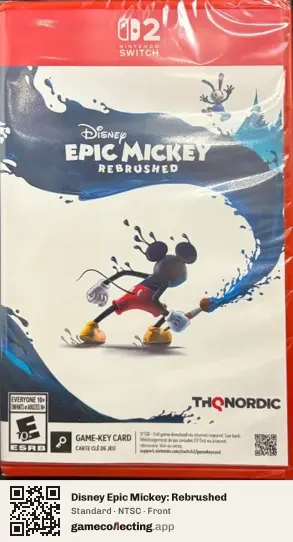 Disney Epic Mickey: Rebrushed Nintendo Switch 2, NTSC box front