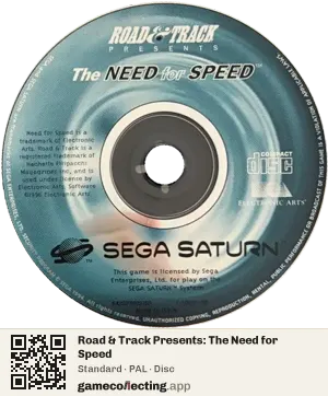 Road & Track Presents: The Need for Speed Sega Saturn, PAL disc