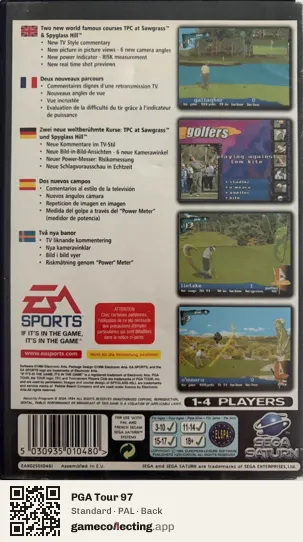 PGA Tour 97 Sega Saturn, PAL box back