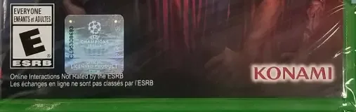 Pro Evolution Soccer 2018, the ESRB box on its front