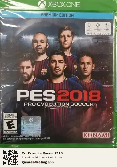 Pro Evolution Soccer 2018 Xbox One, NTSC box front