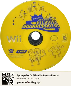 SpongeBob's Atlantis SquarePantis Nintendo Wii, NTSC disc