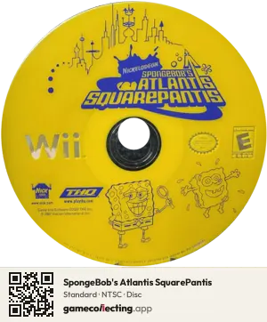 SpongeBob's Atlantis SquarePantis Nintendo Wii, NTSC disc