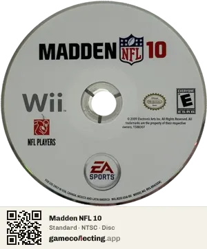 Madden NFL 10 Nintendo Wii, NTSC disc