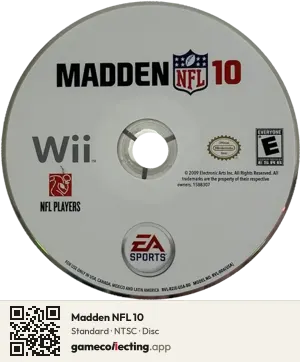Madden NFL 10 Nintendo Wii, NTSC disc