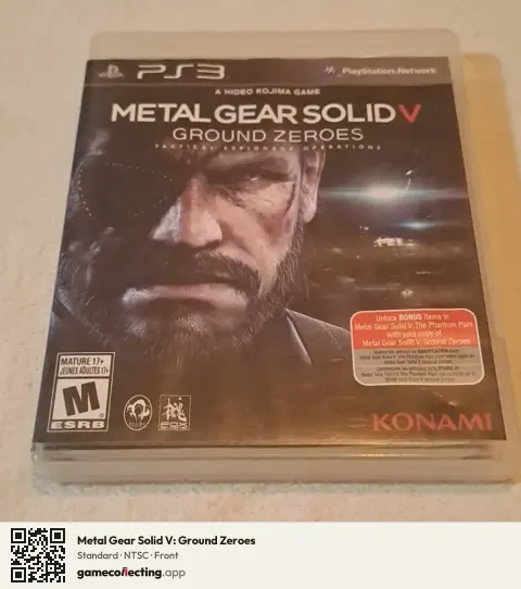 Metal Gear Solid V: Ground Zeroes PlayStation 3, NTSC box front