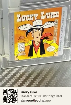 Lucky Luke Game Boy Color, NTSC cartridge label