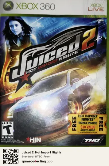 Juiced 2: Hot Import Nights Xbox 360, NTSC box front