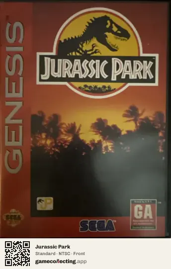 Jurassic Park Sega Mega Drive / Genesis, NTSC box front