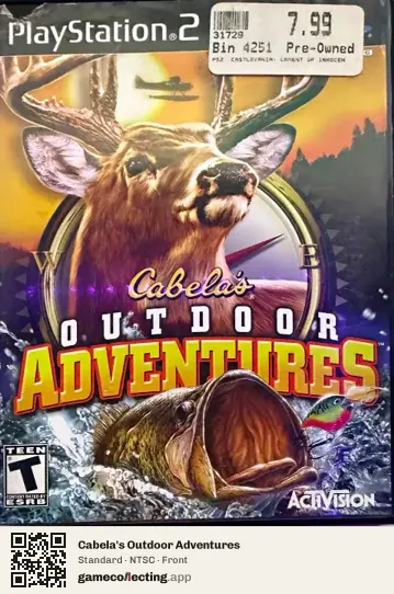 Cabela's Outdoor Adventures PlayStation 2, NTSC box front