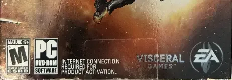 Dead Space 2, the ESRB box on its front