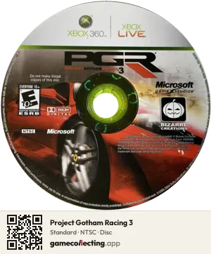 Project Gotham Racing 3 Xbox 360, NTSC disc