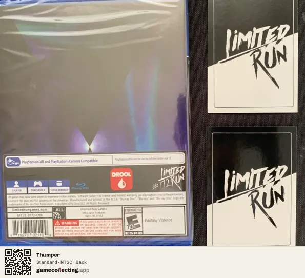 Thumper PlayStation 4, NTSC box back