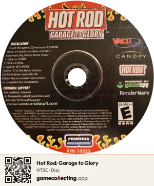 Hot Rod: Garage to Glory Computer, NTSC disc