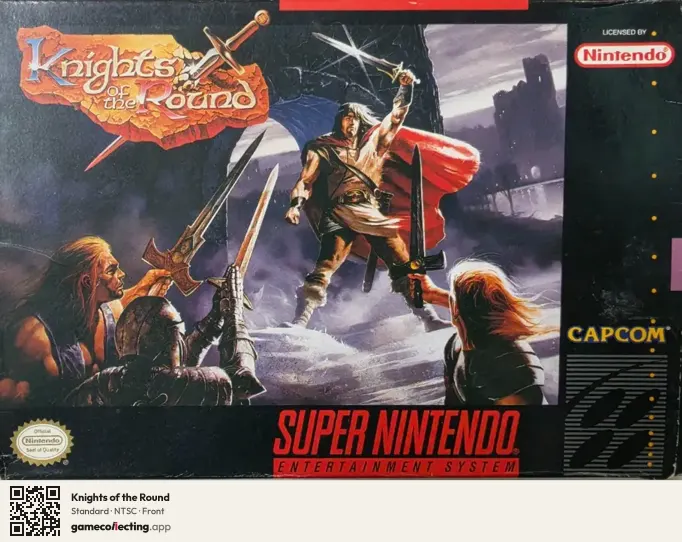 Knights of the Round Super Nintendo Entertainment System, NTSC box front