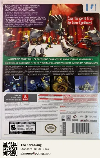 The Kore Gang Nintendo Wii, NTSC box back