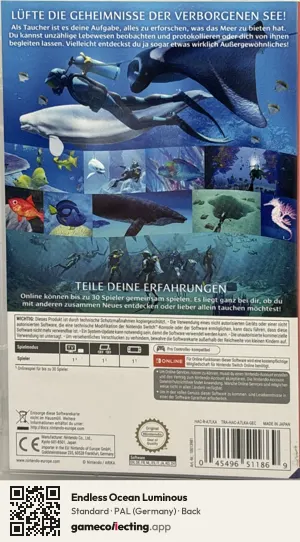 Endless Ocean Luminous Nintendo Switch, Germany box back