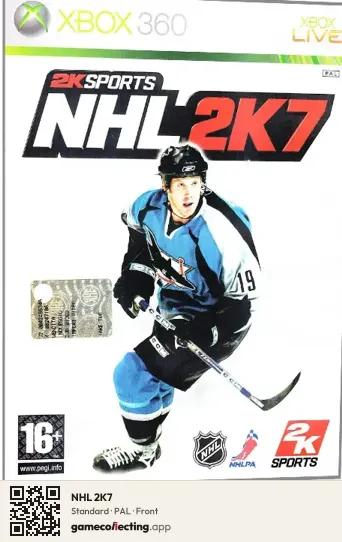 NHL 2K7 Xbox 360, PAL box front