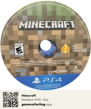 Minecraft PlayStation 4, NTSC disc