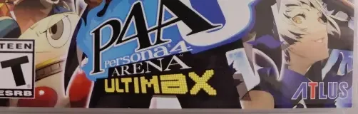 Persona 4 Arena Ultimax, the ESRB box on its front