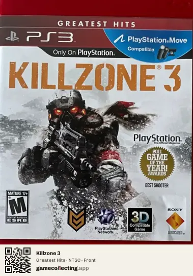 Killzone 3 PlayStation 3, NTSC box front