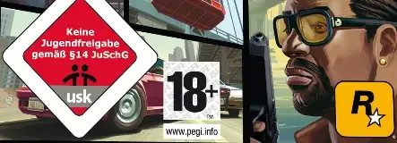 Grand Theft Auto IV, the USK square on its front
