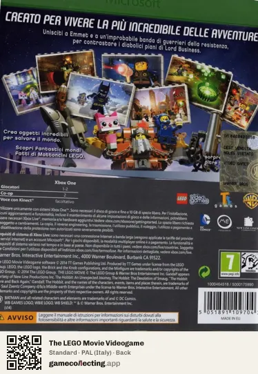 The LEGO Movie Videogame Xbox One, Italy box back