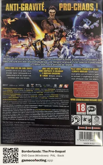 Borderlands: The Pre-Sequel Computer, PAL box back