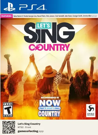 Let's Sing Country PlayStation 4, NTSC box front