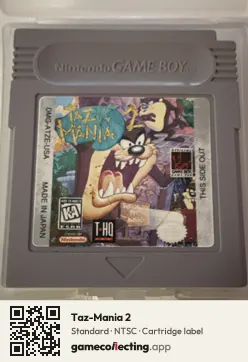 Taz-Mania 2 Game Boy, NTSC cartridge label