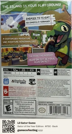 Lil Gator Game Nintendo Switch, NTSC box back
