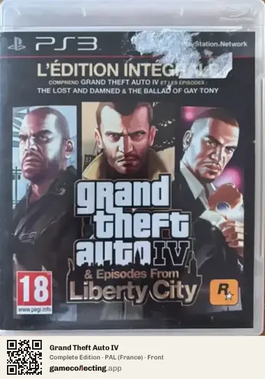 Grand Theft Auto IV PlayStation 3, France box front