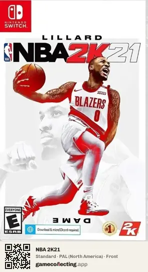 NBA 2K21 Nintendo Switch, North America box front