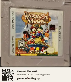 Harvest Moon GB Game Boy, NTSC cartridge label