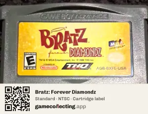 Bratz: Forever Diamondz Game Boy Advance, NTSC cartridge label