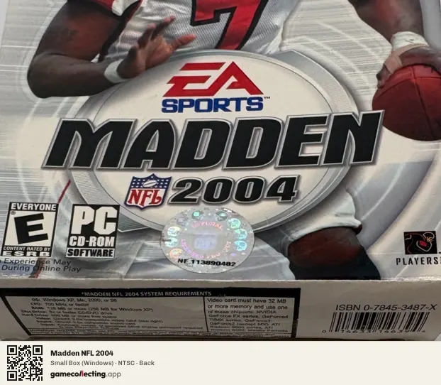 Madden NFL 2004 Computer, NTSC box back