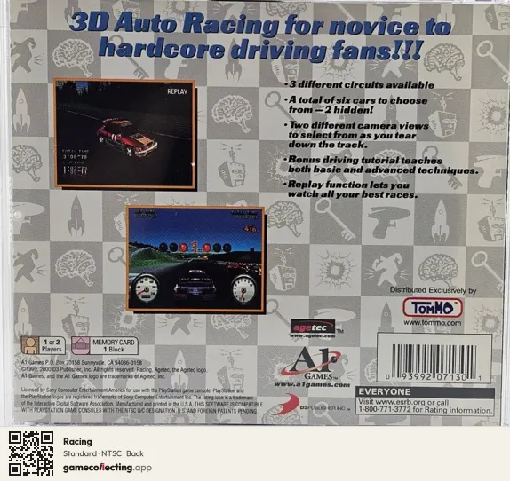 Racing PlayStation, NTSC box back