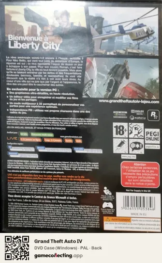 Grand Theft Auto IV Computer, PAL box back