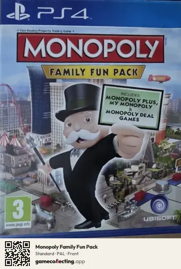 Monopoly Family Fun Pack PlayStation 4, PAL box front