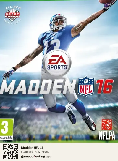 Madden NFL 16 Xbox One, PAL box front