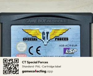 CT Special Forces Game Boy Advance, PAL cartridge label
