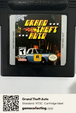 Grand Theft Auto Game Boy Color, NTSC cartridge label
