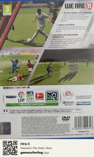 FIFA 11 PlayStation 2, Italy box back