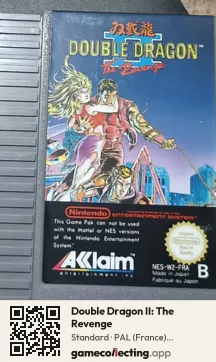 Double Dragon II: The Revenge Nintendo Entertainment System, PAL cartridge label