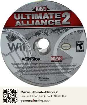 Marvel: Ultimate Alliance 2 Nintendo Wii, NTSC disc