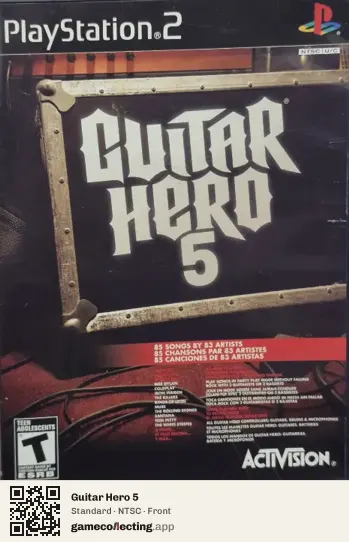 Guitar Hero 5 PlayStation 2, NTSC box front