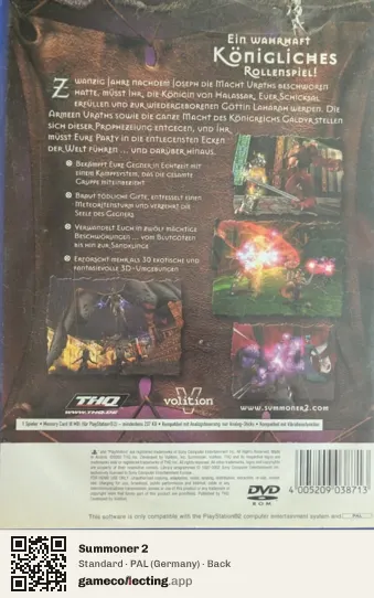 Summoner 2 PlayStation 2, Germany box back