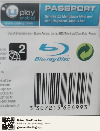 Driver: San Francisco PlayStation 3, Germany box back