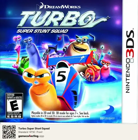 Turbo: Super Stunt Squad Nintendo 3DS, NTSC box front
