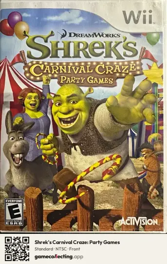 Shrek's Carnival Craze: Party Games Nintendo Wii, NTSC box front